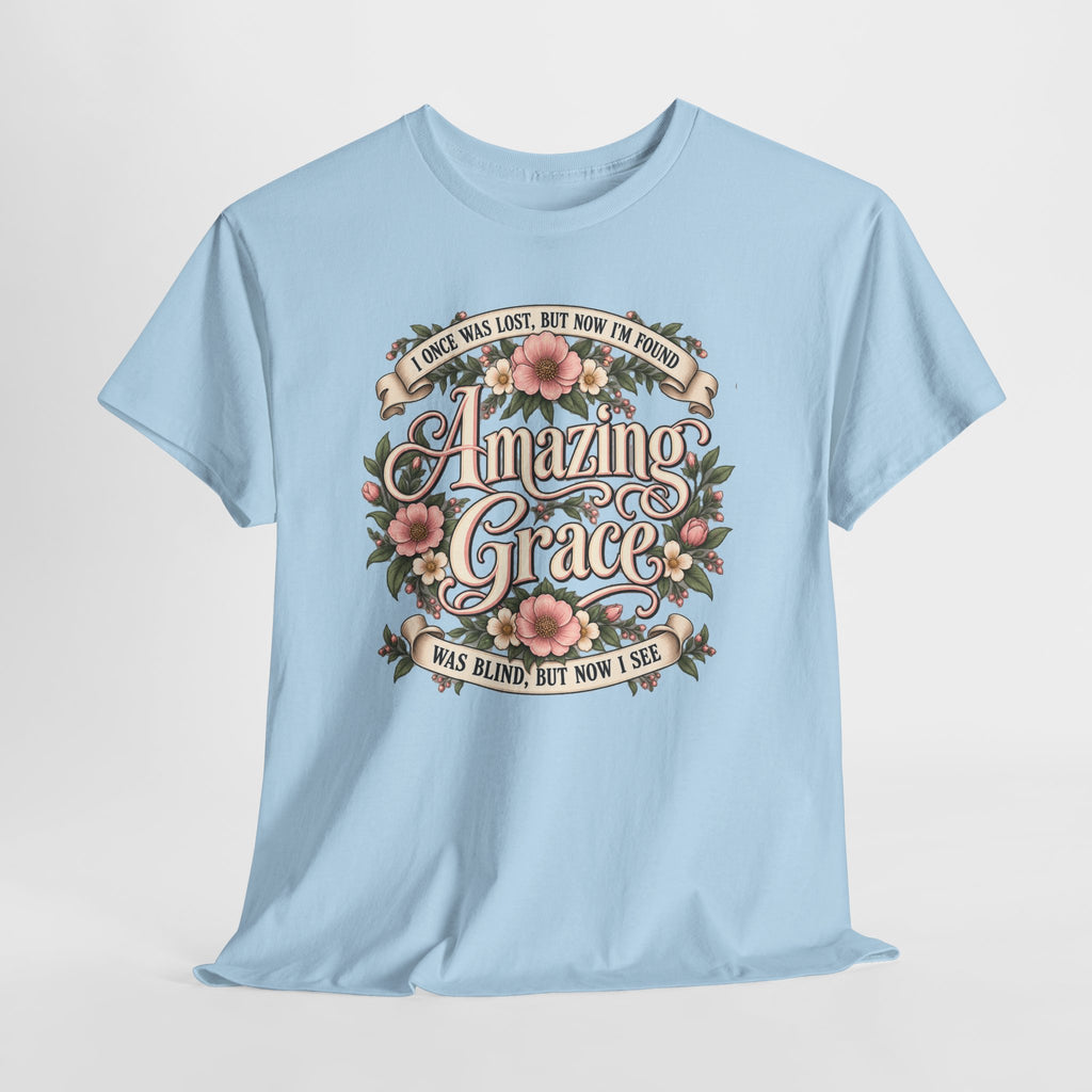 Amazing Grace Floral T-Shirt — Vintage Christian Faith Tee