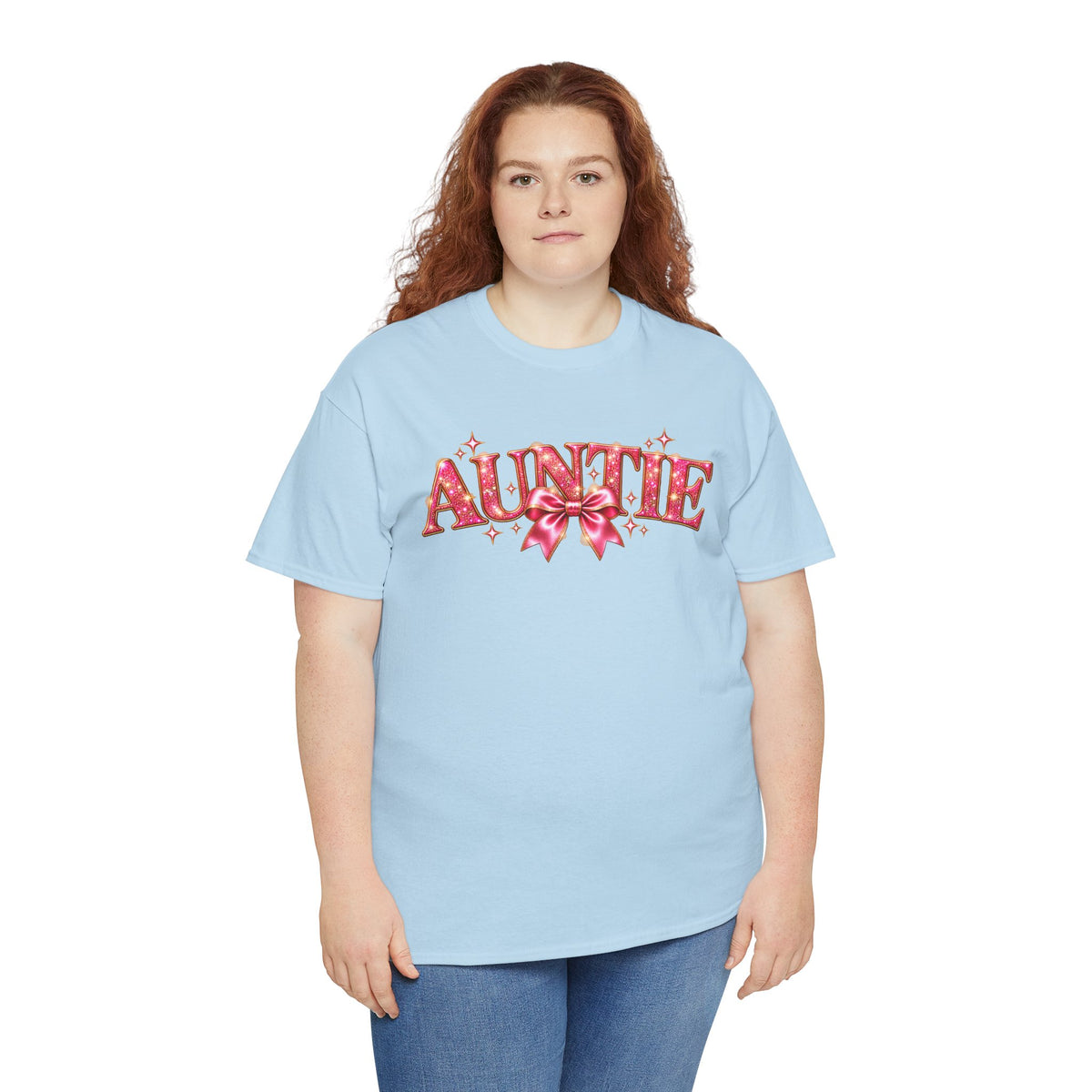 Auntie Graphic T-Shirt | Pink Bow Design