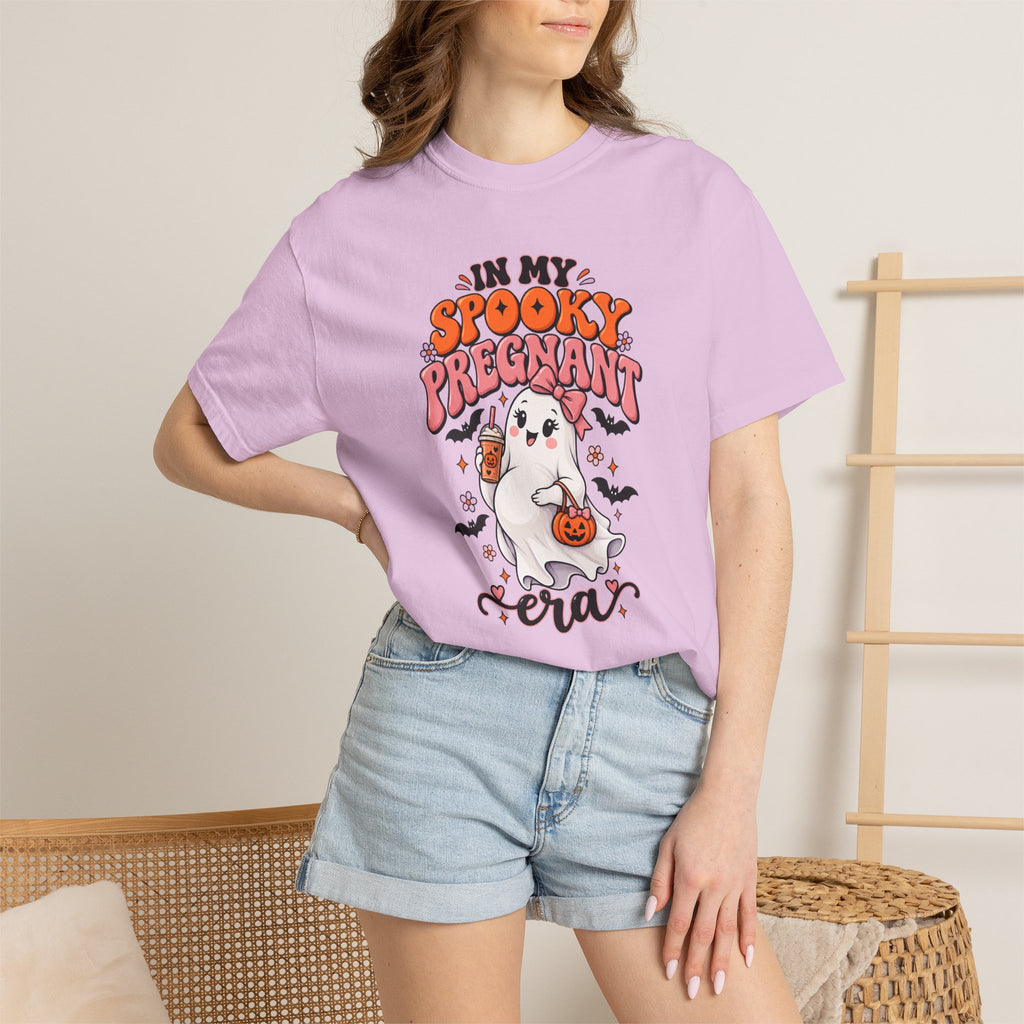 Pregnant Halloween T-Shirt — "In My Spooky Pregnant Era" Cute Ghost Maternity Tee