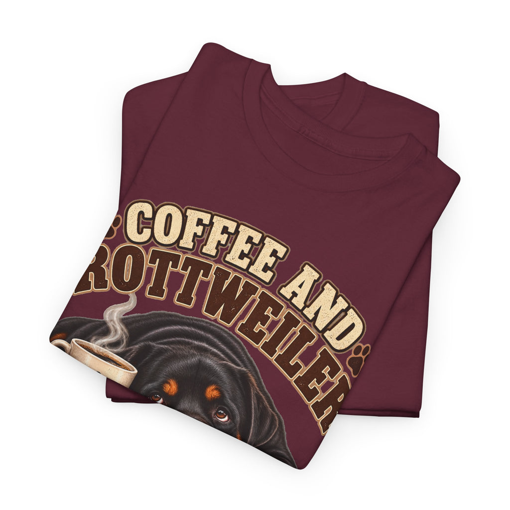 Coffee and Rottweiler Tee — "Coffee and Rottweiler Make Me Happy" Dog Lover Shirt