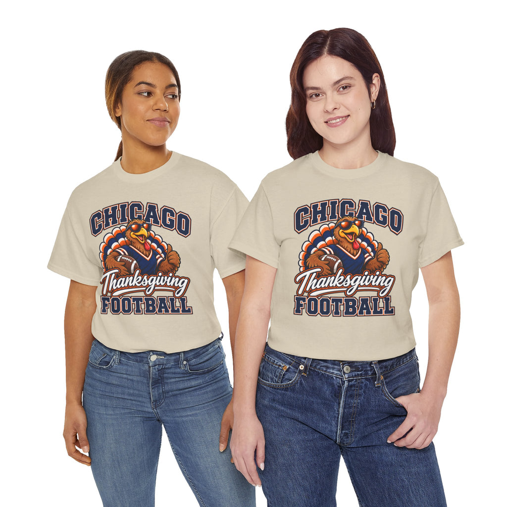 Chicago Thanksgiving Football T-Shirt — Turkey Mascot Game Day Tee