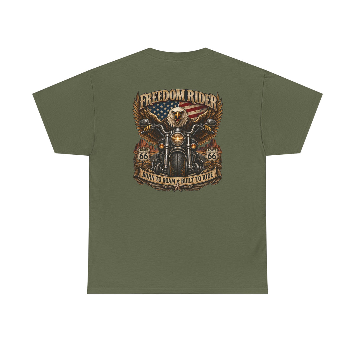 Freedom Rider Motorcycle T‑Shirt — Born to Roam Vintage Biker Tee