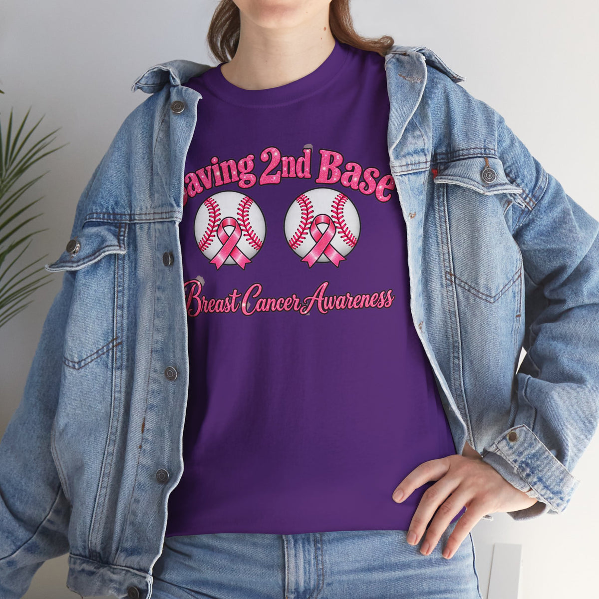 Saving 2nd Base Breast Cancer Awareness T-Shirt