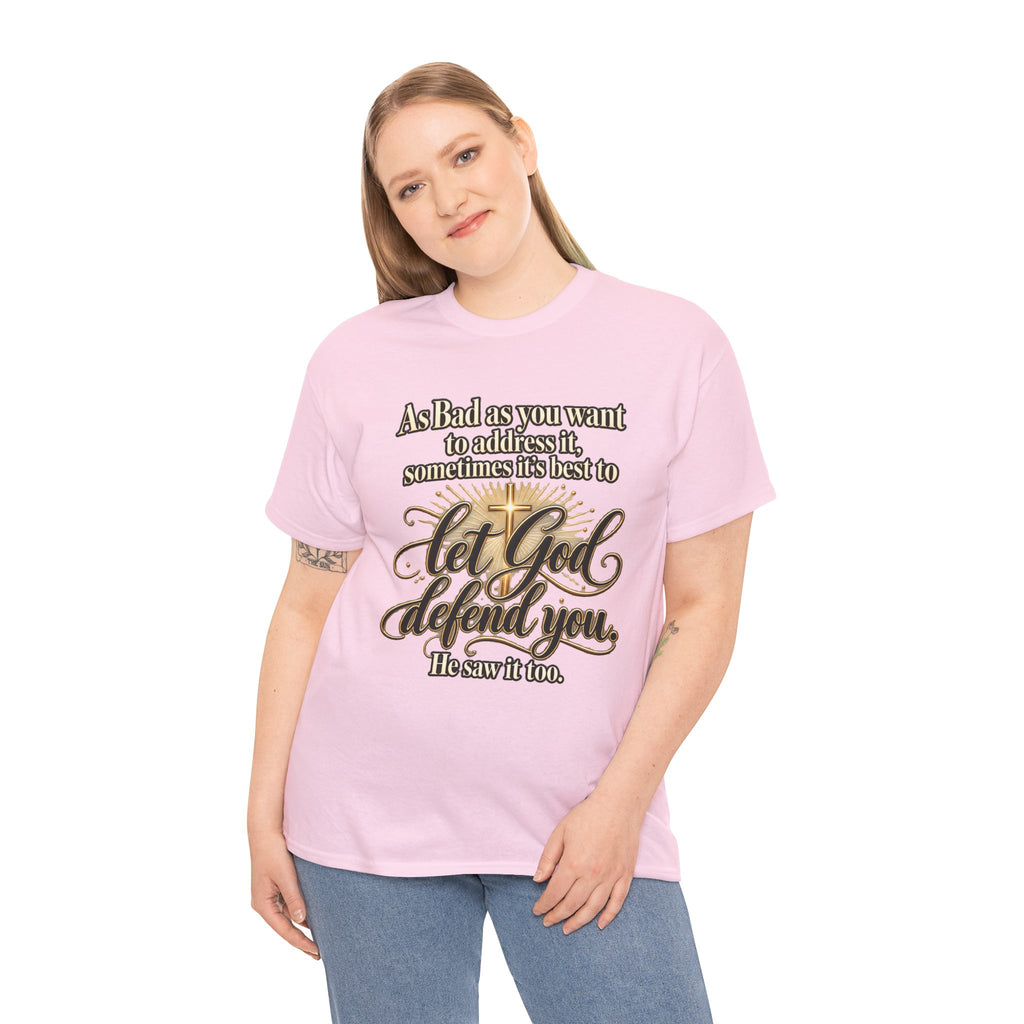 Let God Defend You Inspirational Christian T-Shirt
