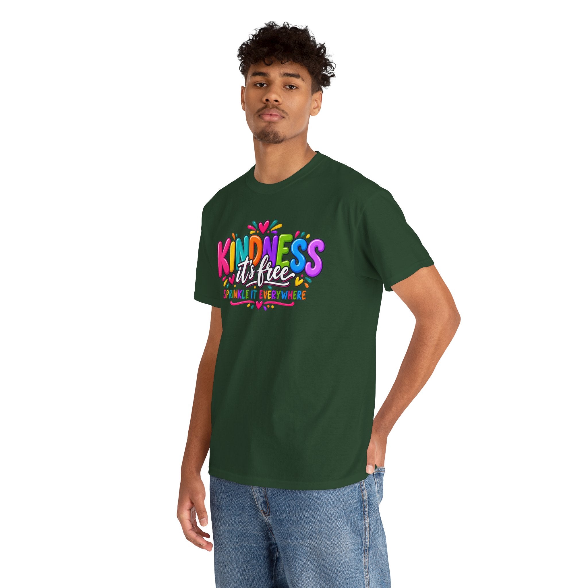 Kindness Is Free Rainbow Tee — Cute Positive Message T-Shirt