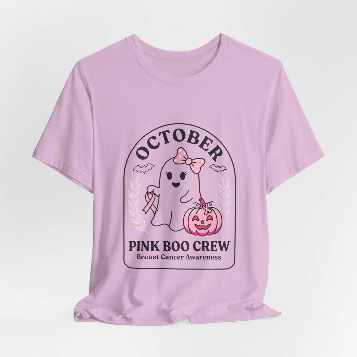 October Pink Boo Crew Tee — Breast Cancer Awareness Ghost T-Shirt