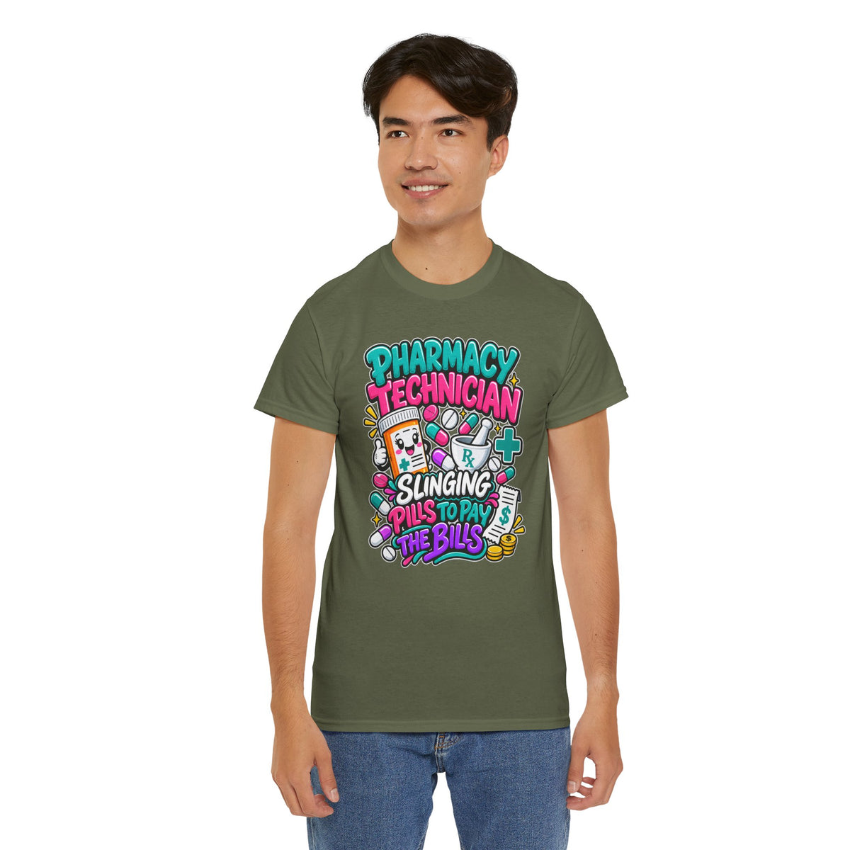 Pharmacy Technician T‑Shirt — "Slinging Pills to Pay the Bills" Graphic Tee