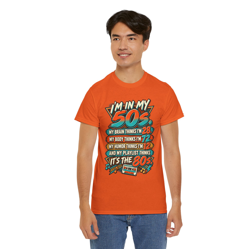 Retro 50s Birthday T‑Shirt — "I'm in My 50s" 80s Playlist Cassette Tee