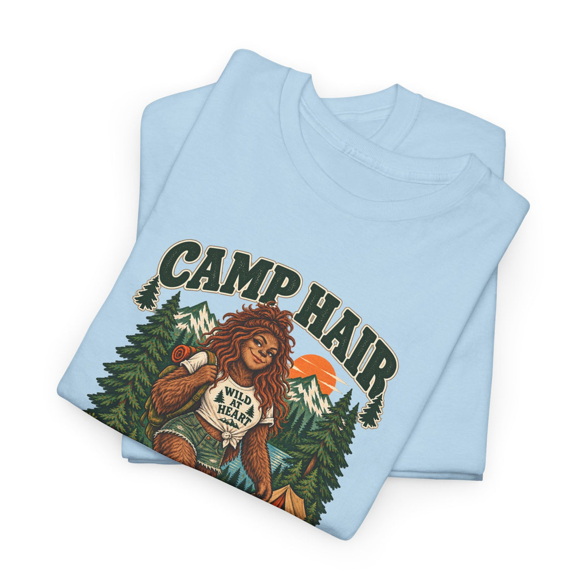 Camp Hair Don't Care T-Shirt — Retro Camping Graphic Tee