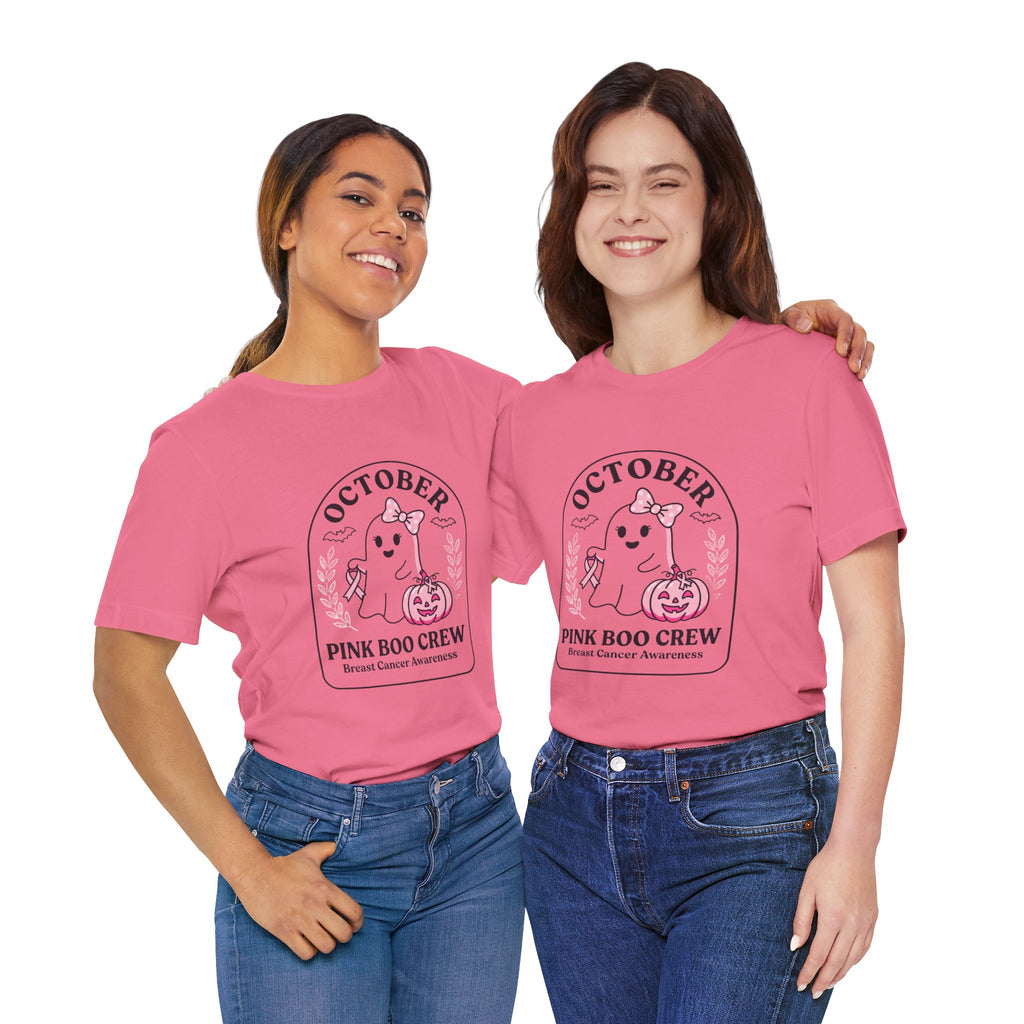 October Pink Boo Crew Tee — Breast Cancer Awareness Ghost T-Shirt