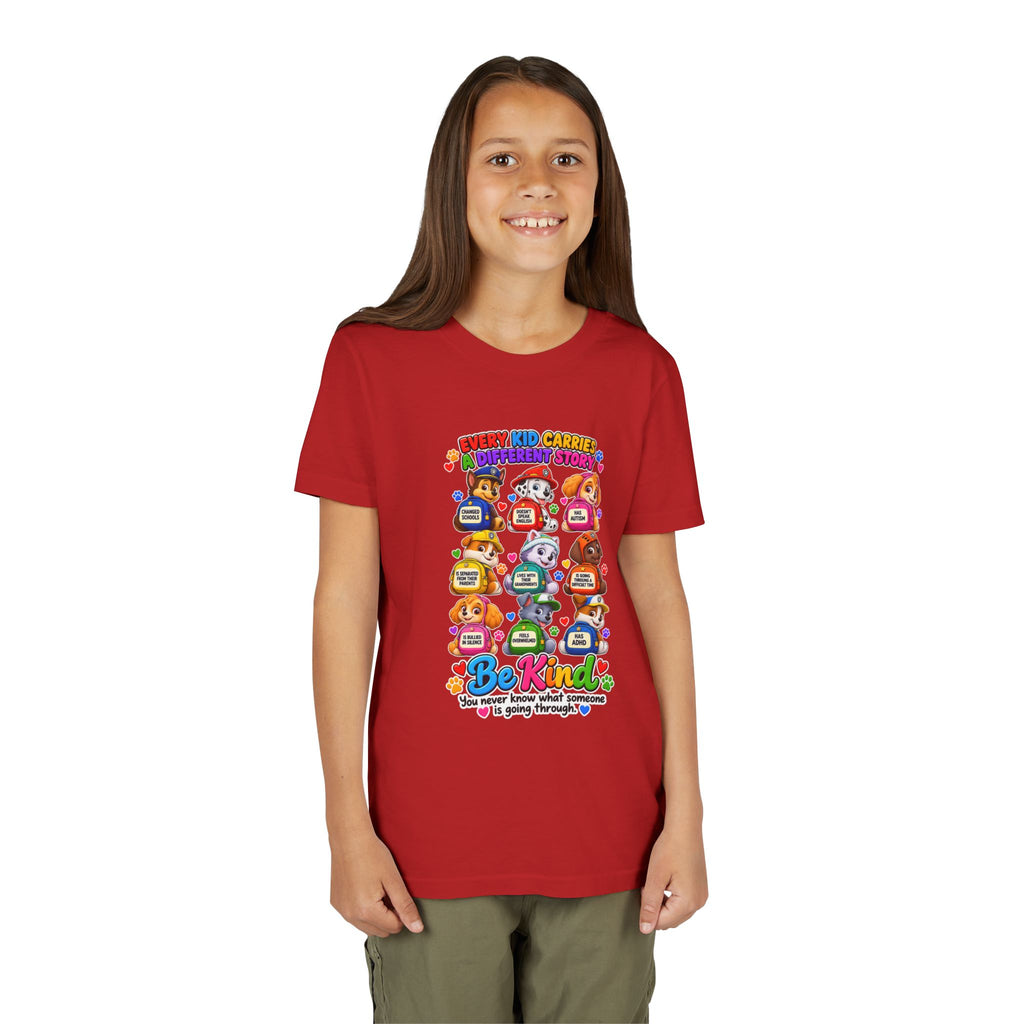 Be Kind Youth Short Sleeve Tee – Colorful Cartoon Character Shirt
