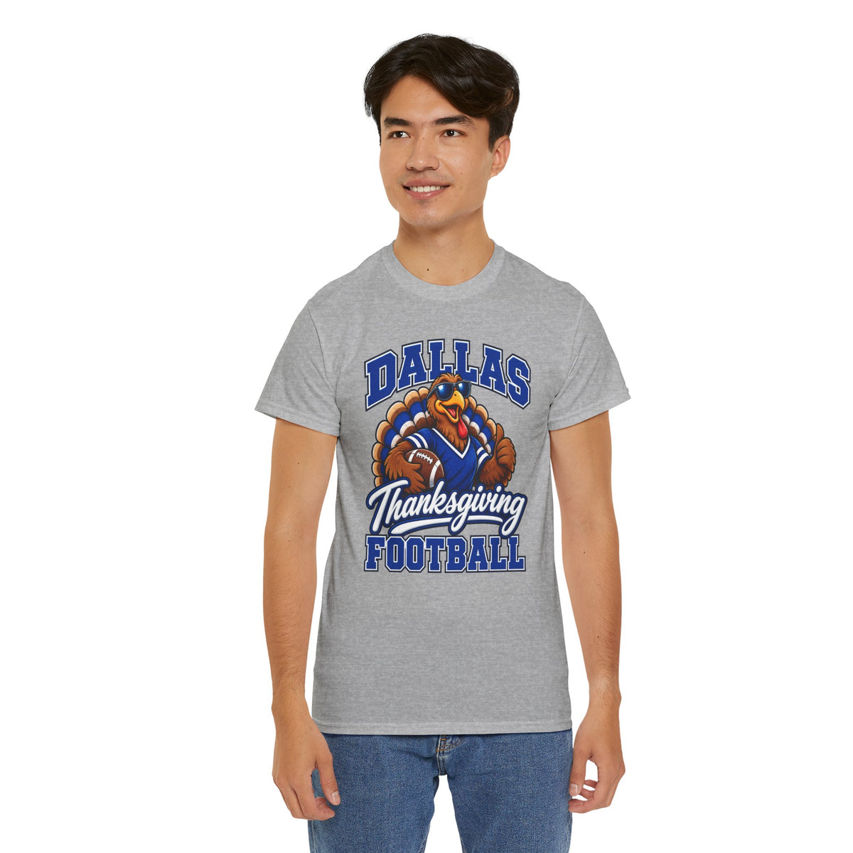 Dallas Thanksgiving Football T-Shirt — Turkey Mascot Game Day Tee