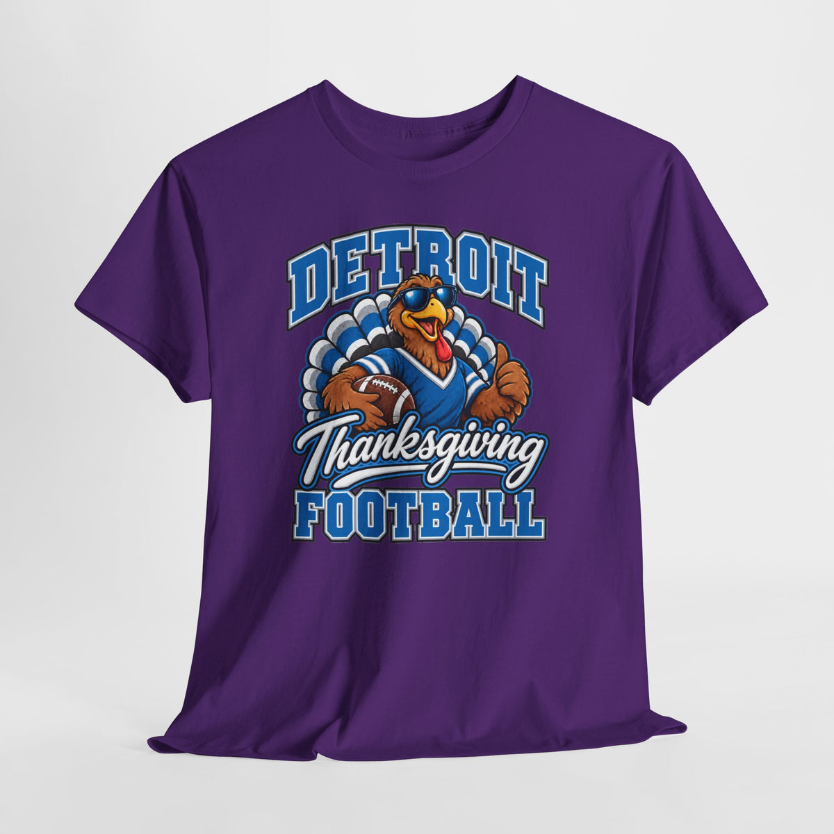 Detroit Thanksgiving Football Tee — Turkey Mascot Game Day Shirt