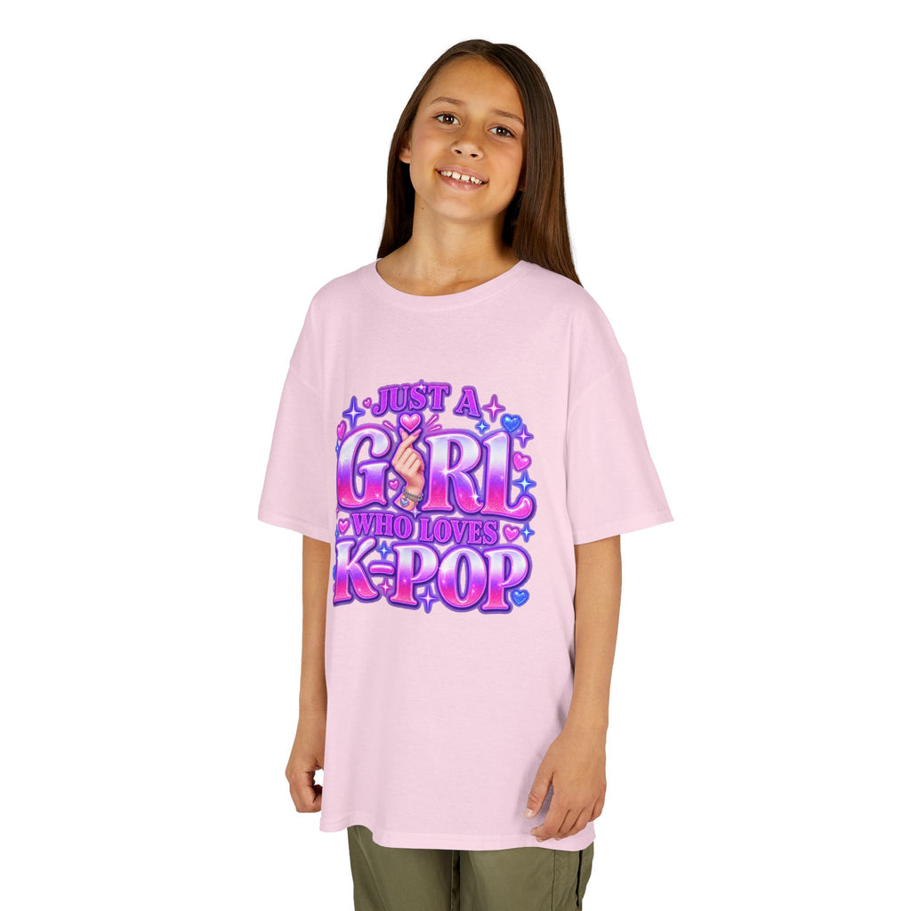 Kids T‑Shirt — "Just a Girl Who Loves K‑Pop" Cute K‑Pop Fan Tee