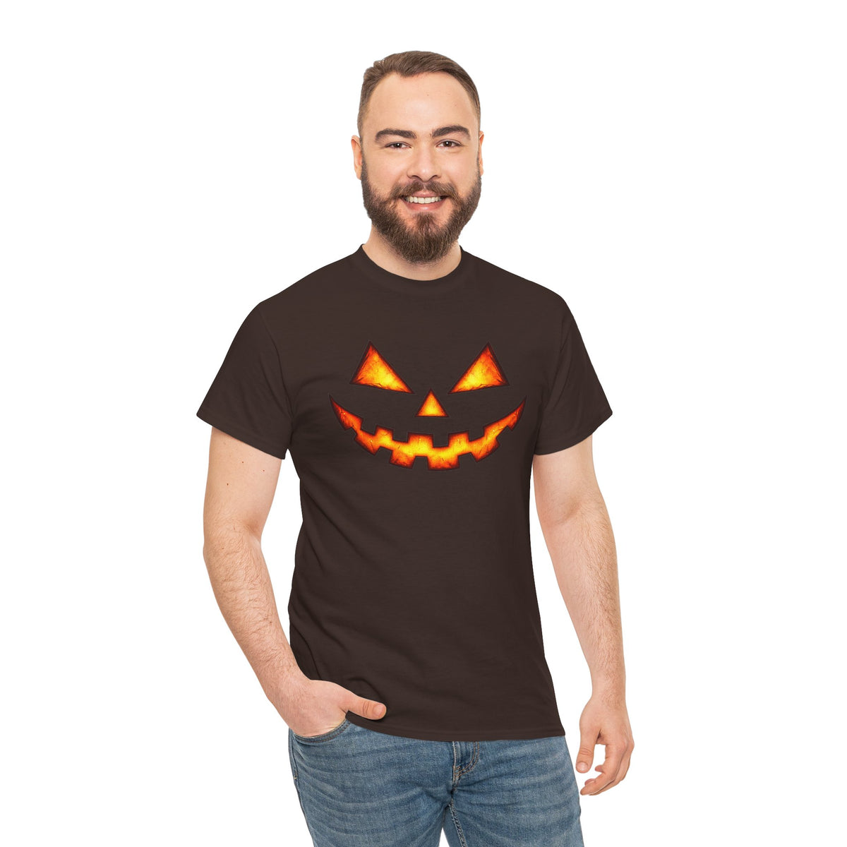 Jack-O'-Lantern Pumpkin Scary Face T-Shirt — Halloween Horror Costume Tee