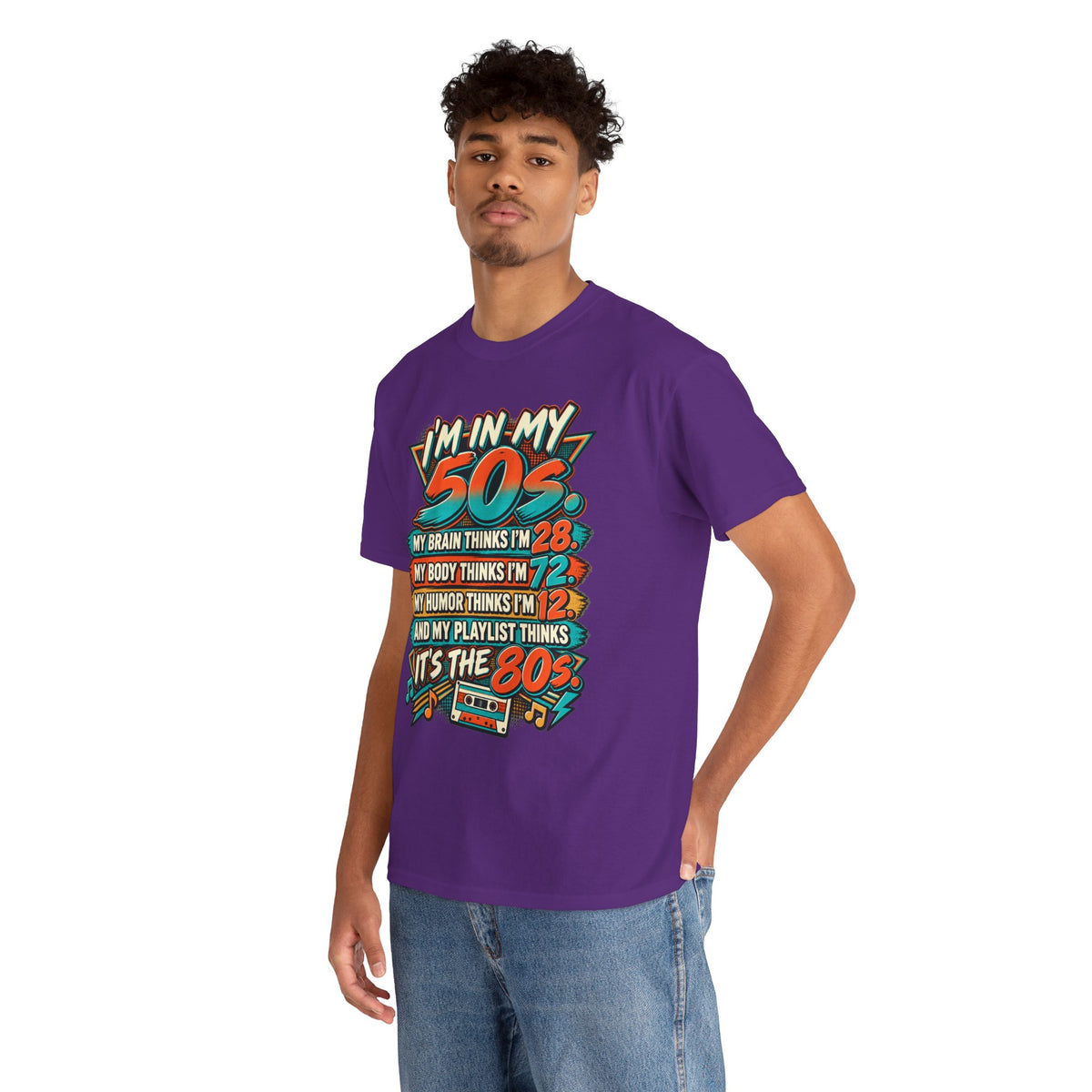 Retro 50s Birthday T‑Shirt — "I'm in My 50s" 80s Playlist Cassette Tee