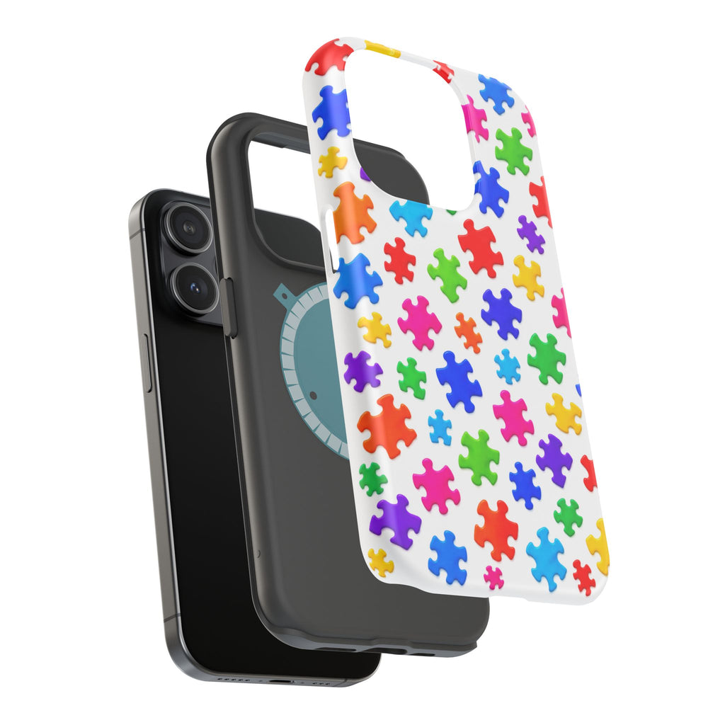 Autism Puzzle Pattern Magnetic Impact-Resistant Phone Case