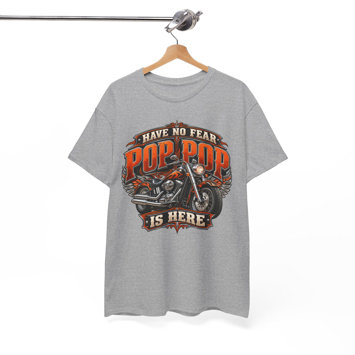 Pop Pop Is Here Motorcycle Dad T-Shirt