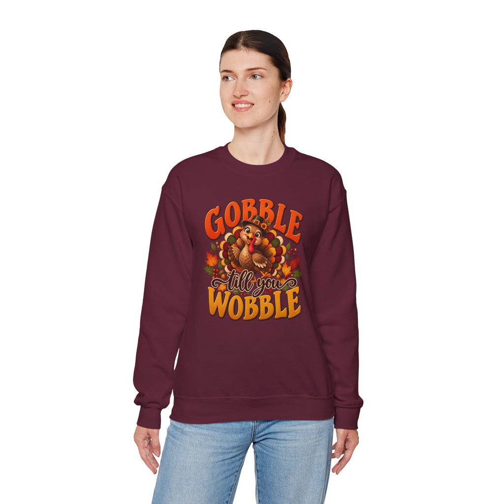 Thanksgiving Turkey 'Gobble Till You Wobble' Crewneck Sweatshirt