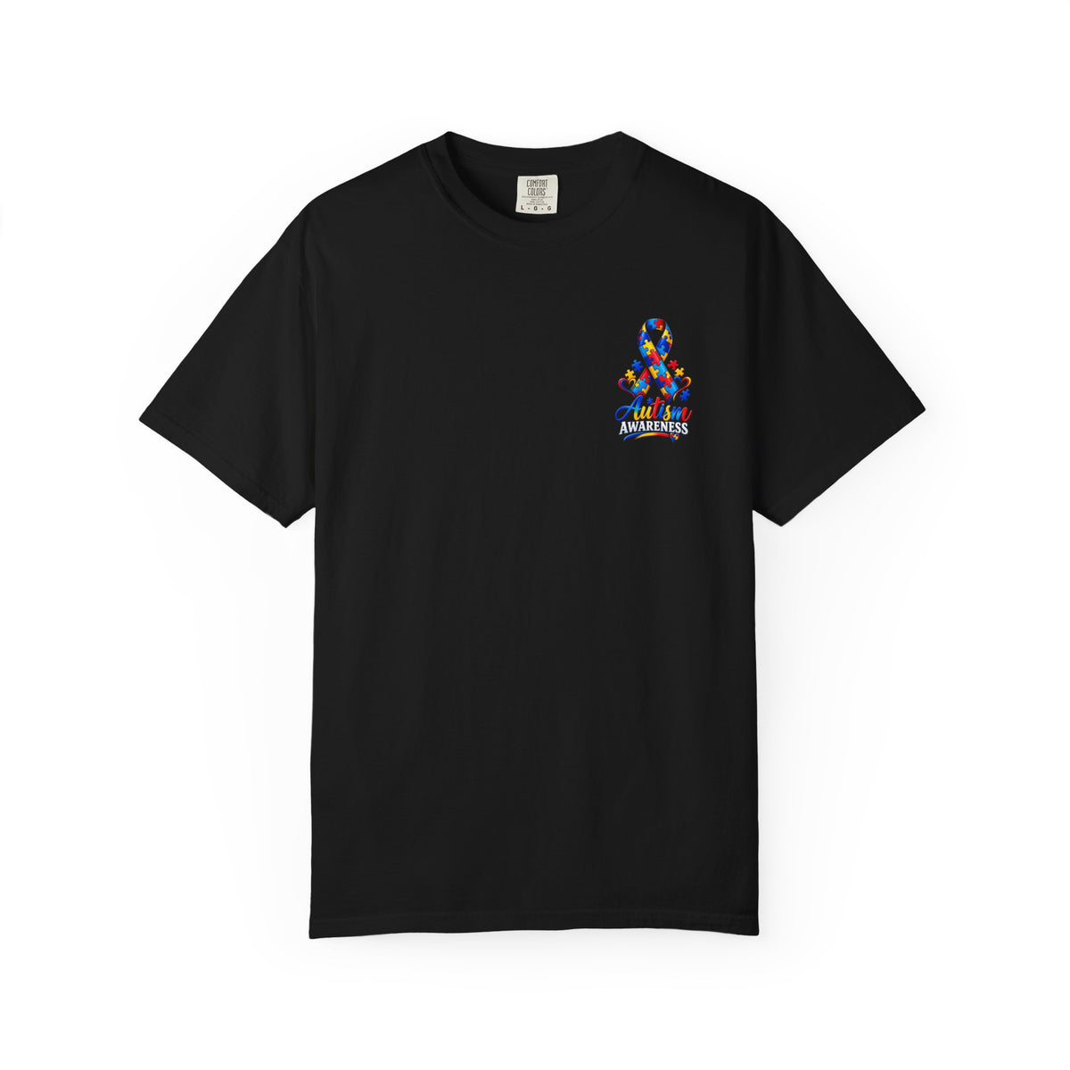 In This Family No One Fights Alone - Autism Awareness Unisex Garment-Dyed T-shirt