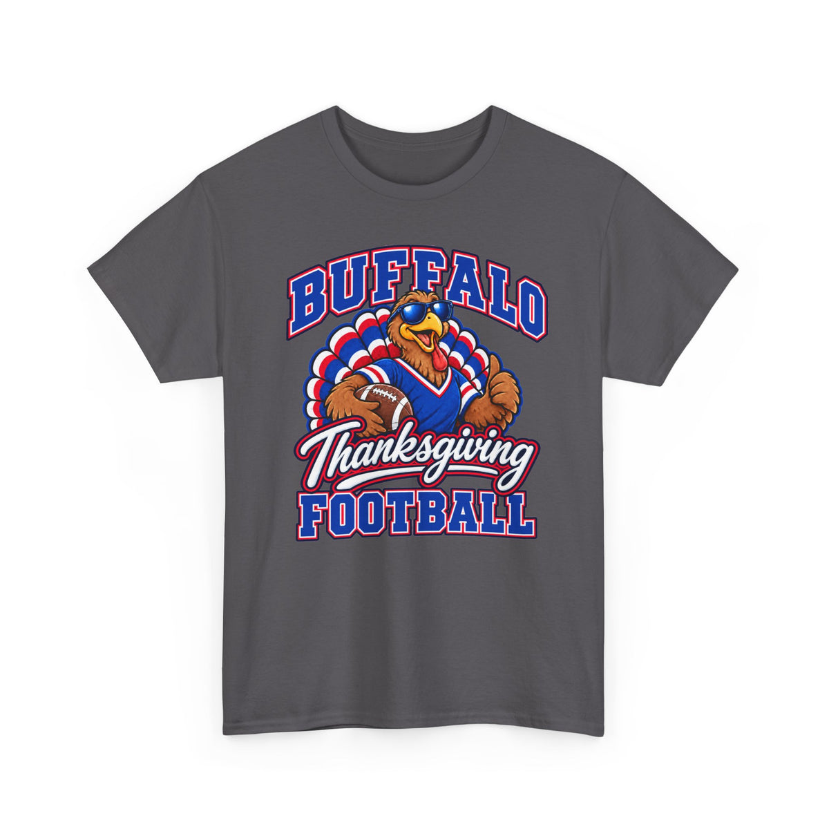 Buffalo Thanksgiving Football T-Shirt — Turkey Mascot Game Day Tee