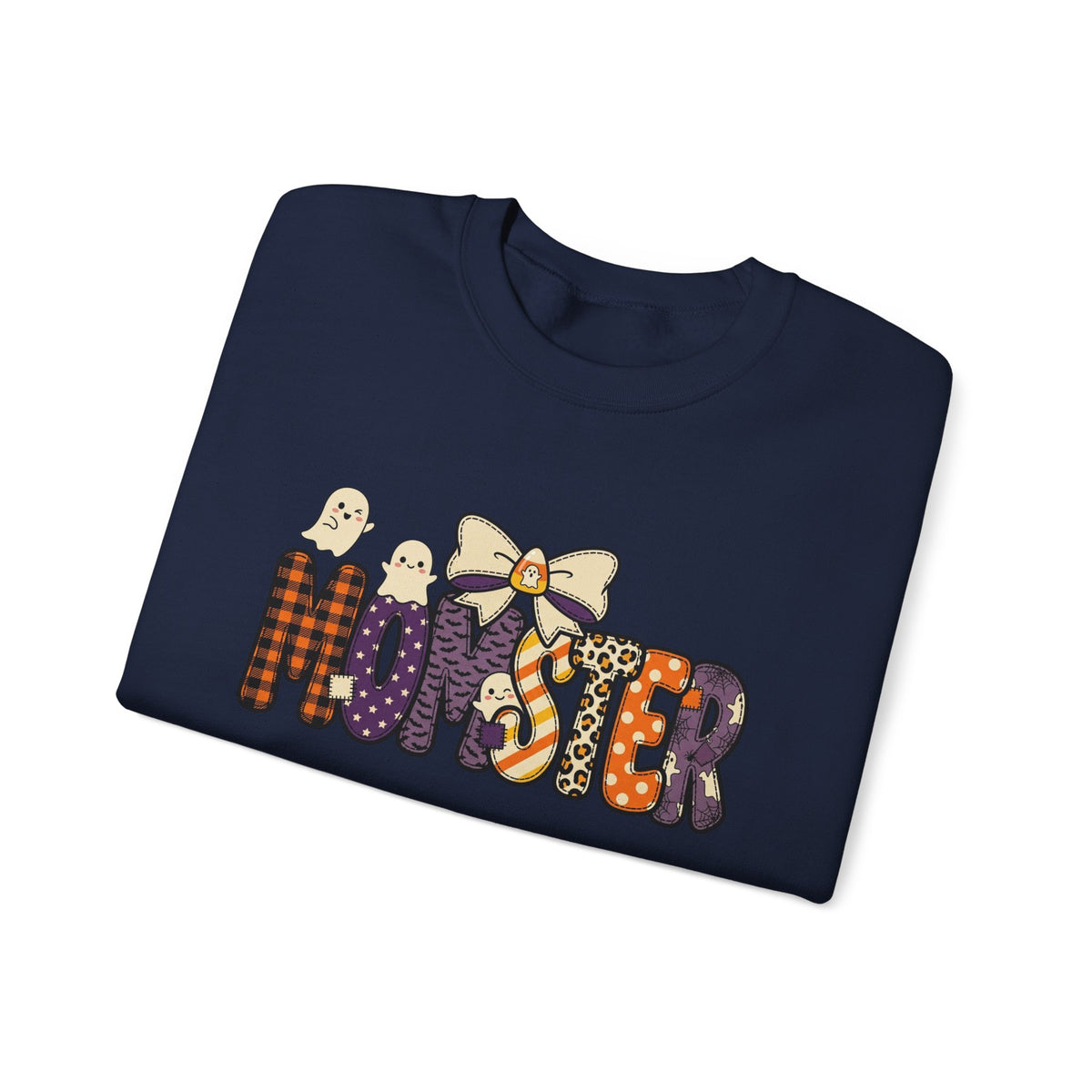Momster Halloween Sweater | Momster Crewneck Sweatshirt, Halloween mom, purple orange spooky lettering