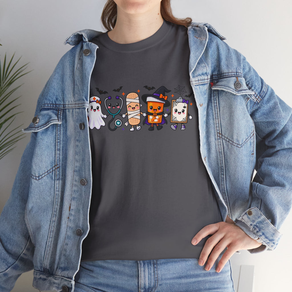 Halloween Candy Characters Tee — Cute Trick-or-Treat Ghosts & Candy Corn Shirt