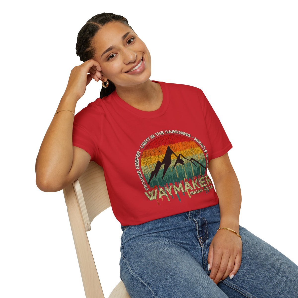 Waymaker Mountain T-Shirt — “Promise Keeper, Light in the Darkness” Christian Graphic Tee