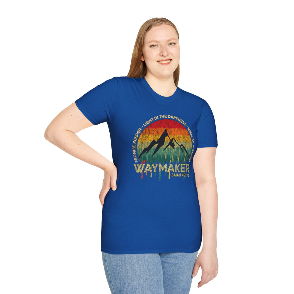 Waymaker Mountain T-Shirt — “Promise Keeper, Light in the Darkness” Christian Graphic Tee
