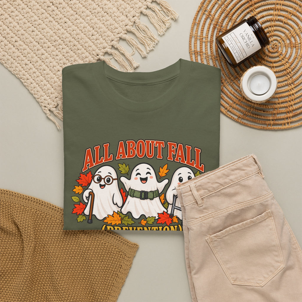 All About Fall (Prevention) Ghost Tee — Cute Halloween Autumn T-Shirt