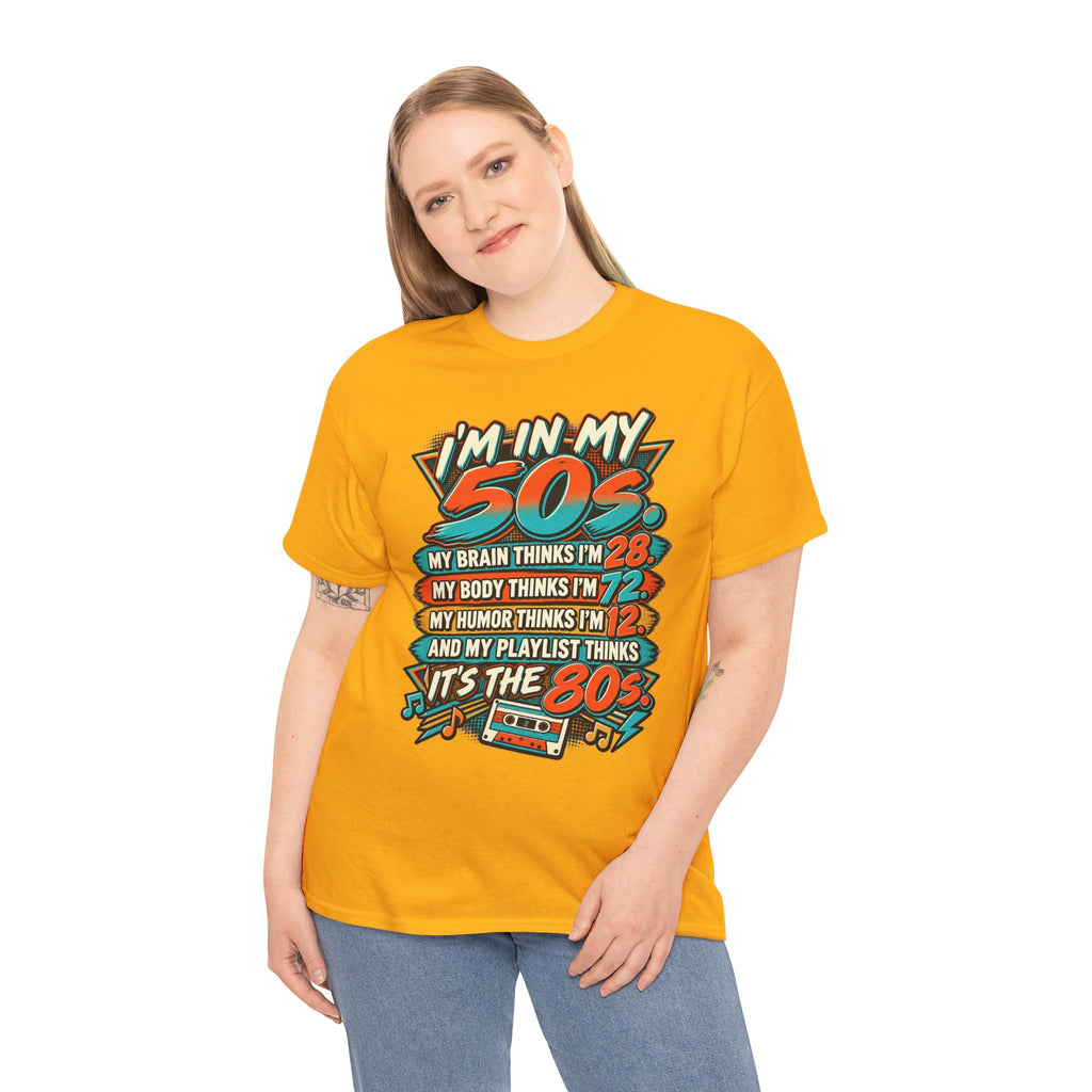 Retro 50s Birthday T‑Shirt — "I'm in My 50s" 80s Playlist Cassette Tee