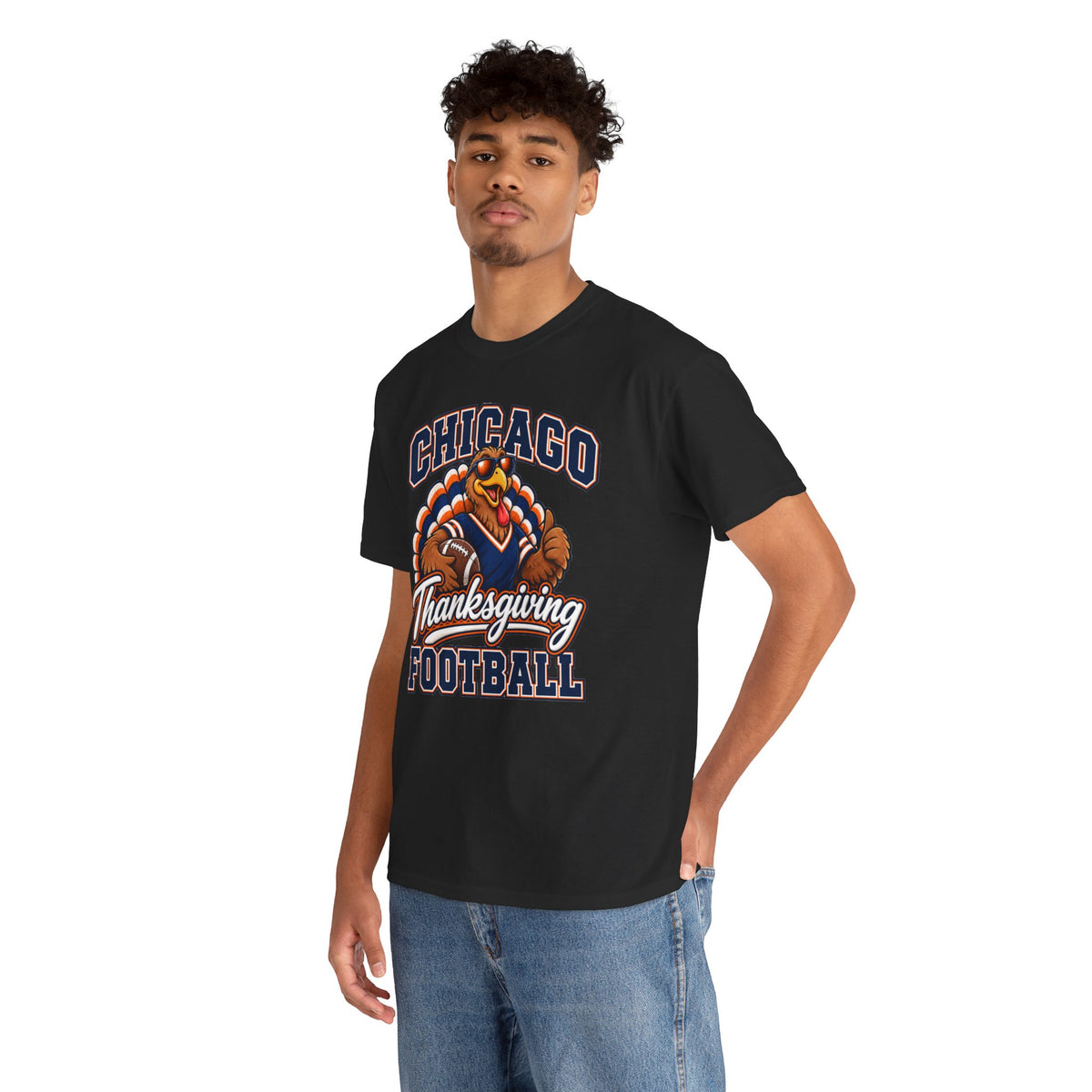 Chicago Thanksgiving Football T-Shirt — Turkey Mascot Game Day Tee