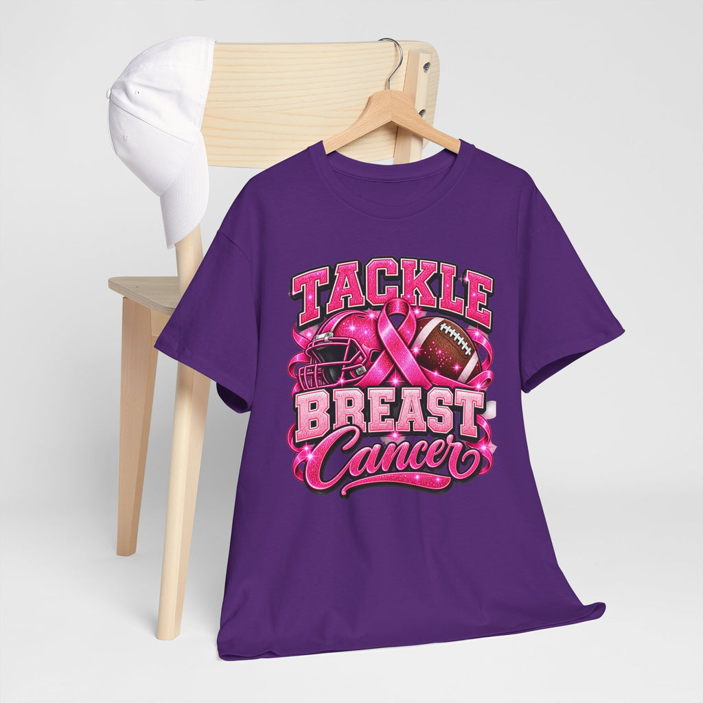 T-Shirt — "Tackle Breast Cancer" Pink Football Awareness Tee