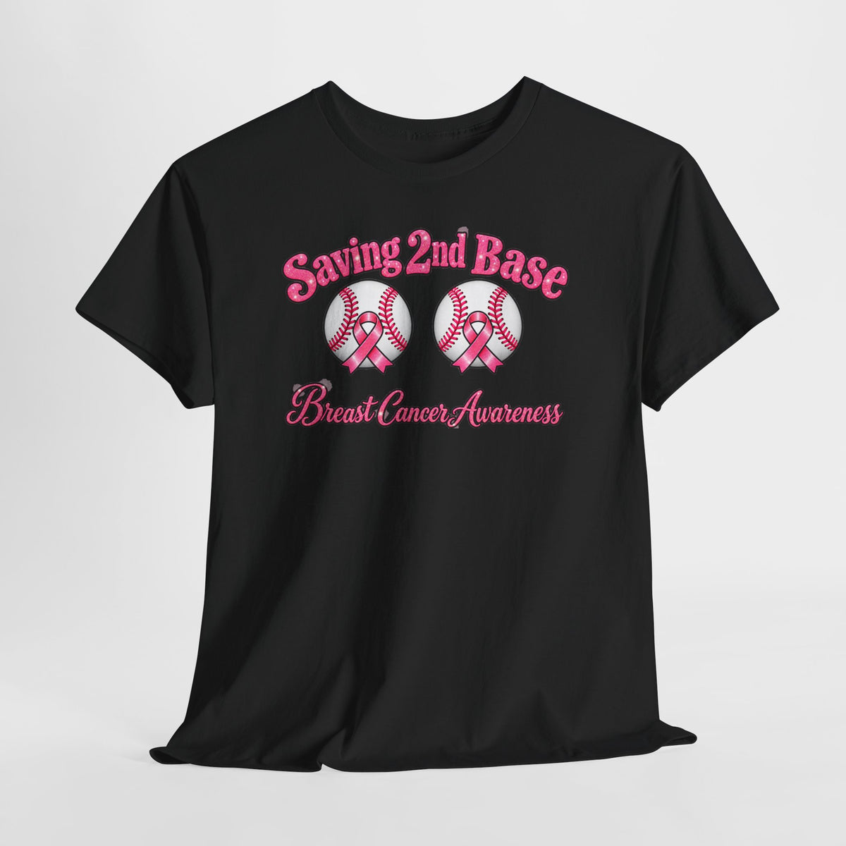 Saving 2nd Base Breast Cancer Awareness T-Shirt