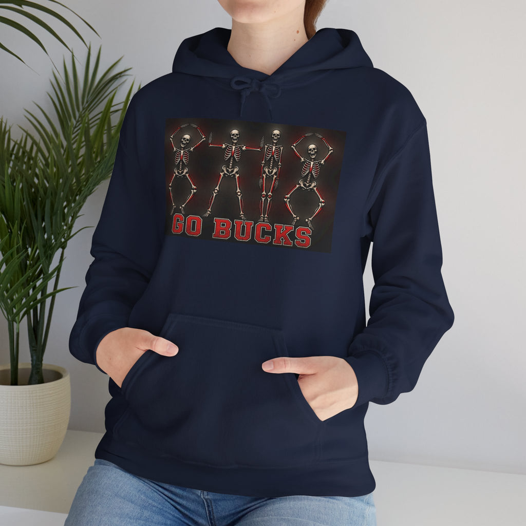 Go Bucks Hoodie — Vintage Red Deer Antlers Graphic Hooded Sweatshirt