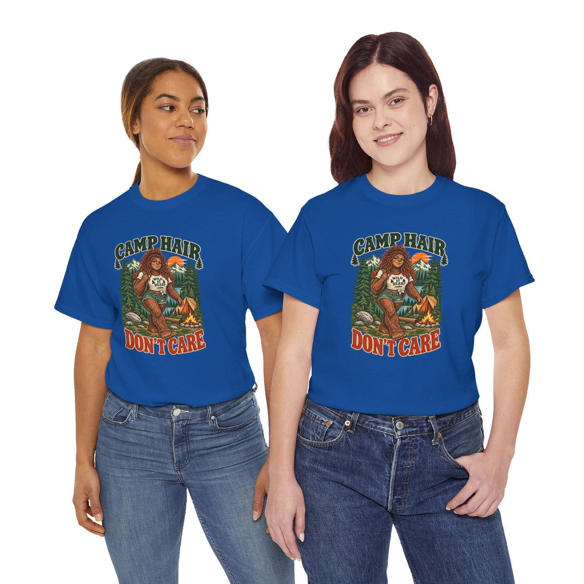Camp Hair Don't Care T-Shirt — Retro Camping Graphic Tee