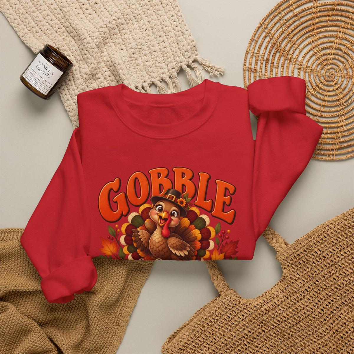Thanksgiving Turkey 'Gobble Till You Wobble' Crewneck Sweatshirt