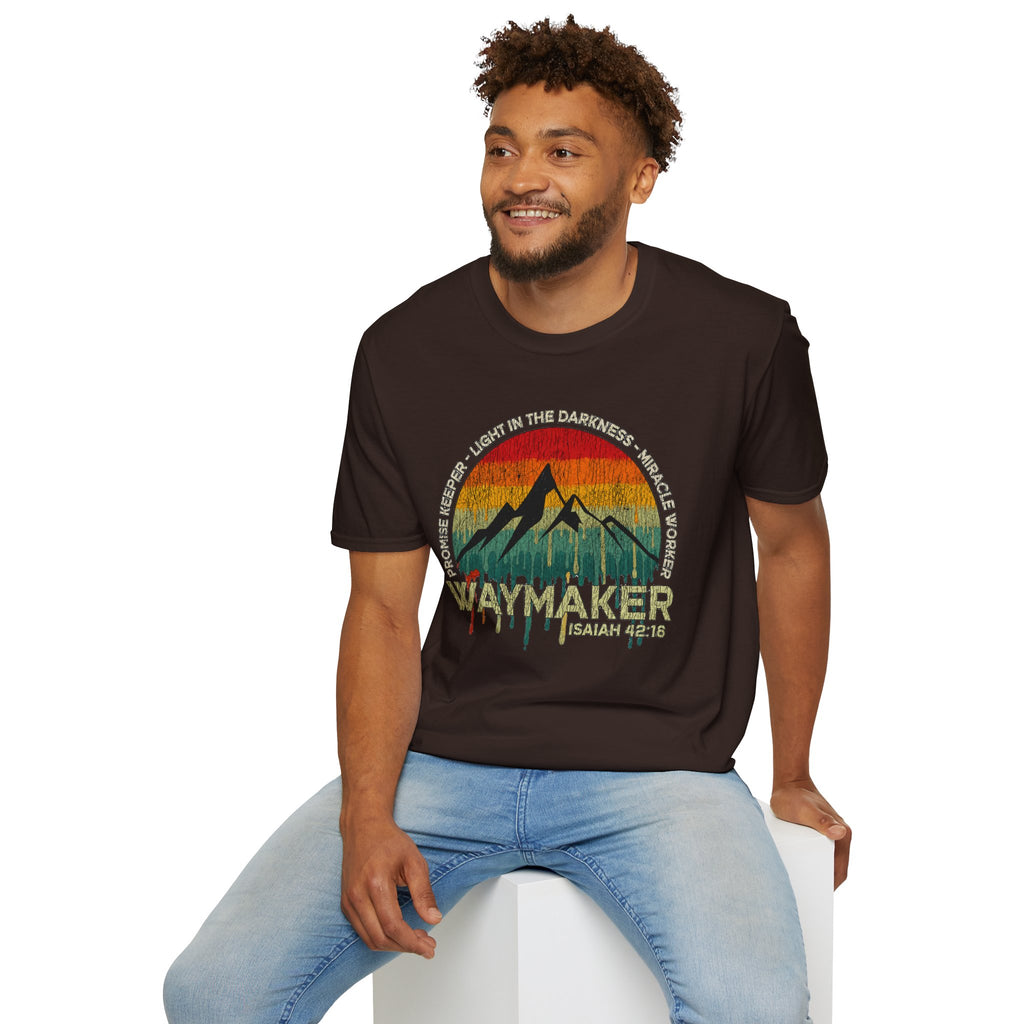 Waymaker Mountain T-Shirt — “Promise Keeper, Light in the Darkness” Christian Graphic Tee
