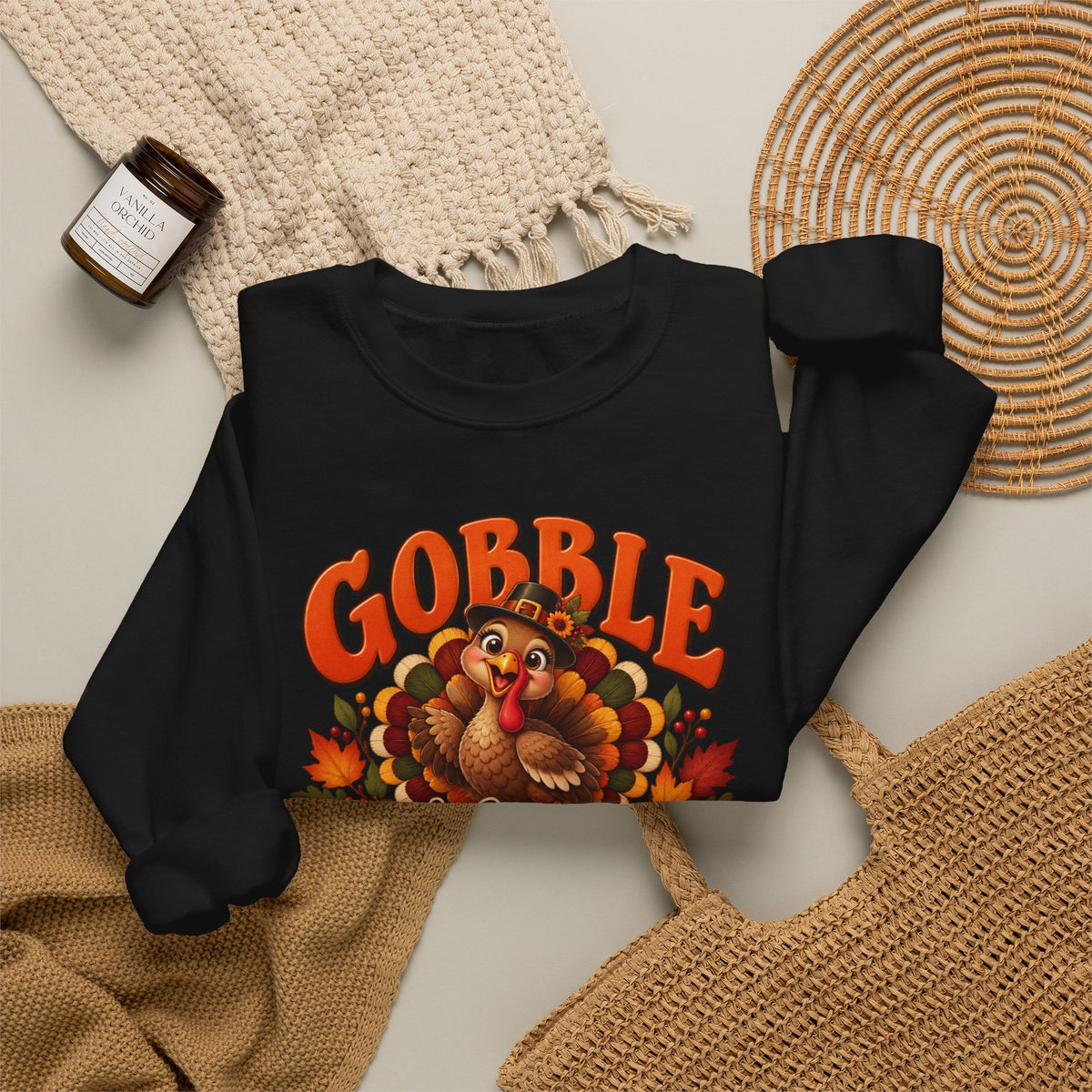 Thanksgiving Turkey 'Gobble Till You Wobble' Crewneck Sweatshirt
