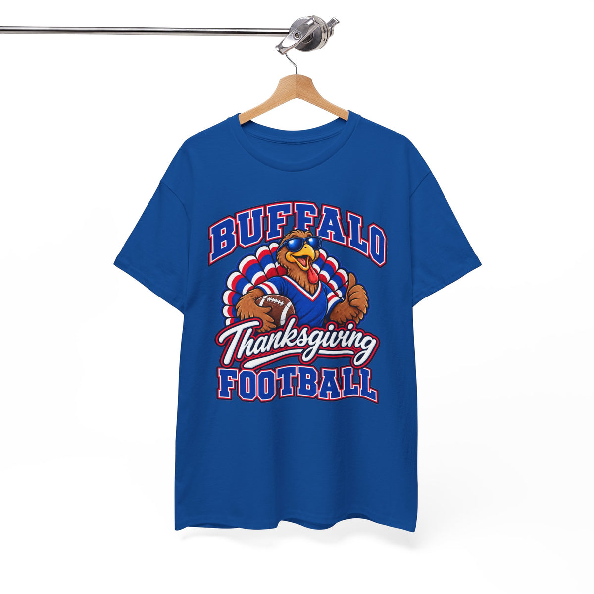 Buffalo Thanksgiving Football T-Shirt — Turkey Mascot Game Day Tee