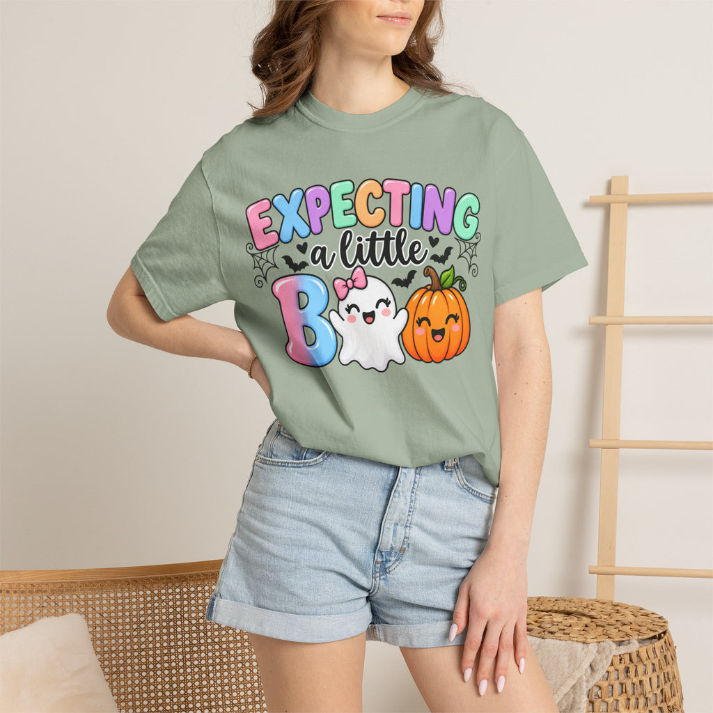 Expecting a Little Boo Maternity T-Shirt — Cute Halloween Pregnancy Tee