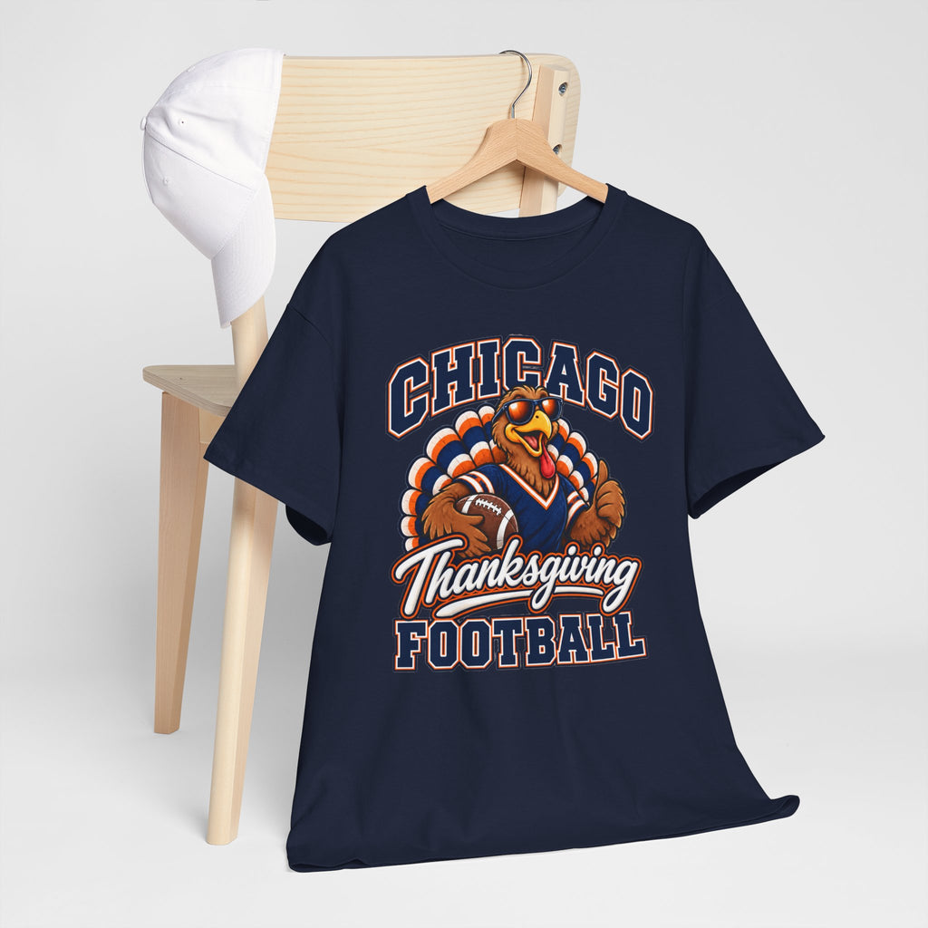 Chicago Thanksgiving Football T-Shirt — Turkey Mascot Game Day Tee