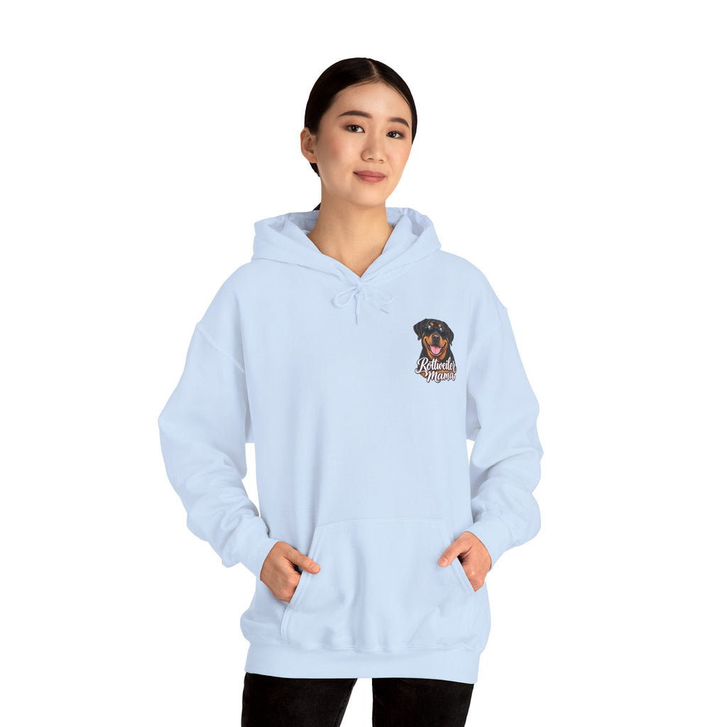 Rottweiler Mama Hoodie — Cute Rottie Portrait Pullover for Dog Moms