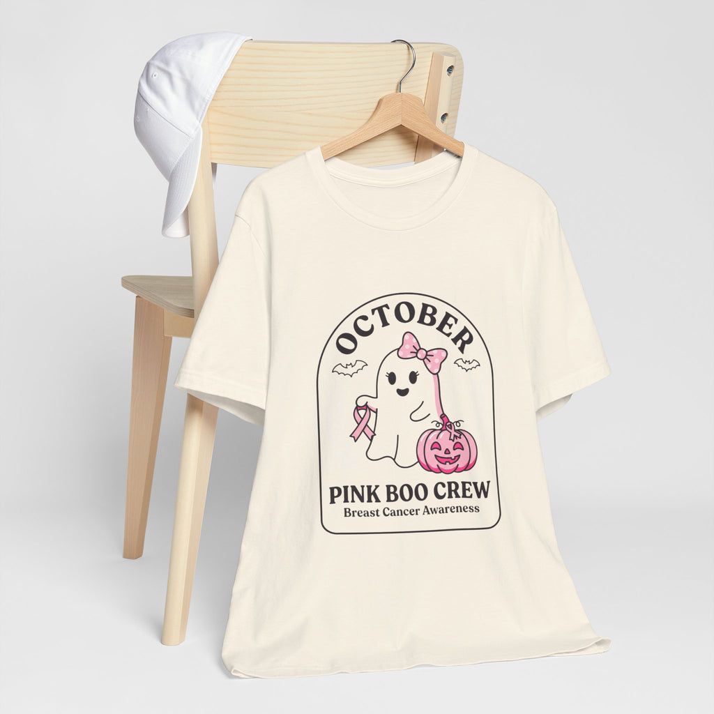 October Pink Boo Crew Tee — Breast Cancer Awareness Ghost T-Shirt