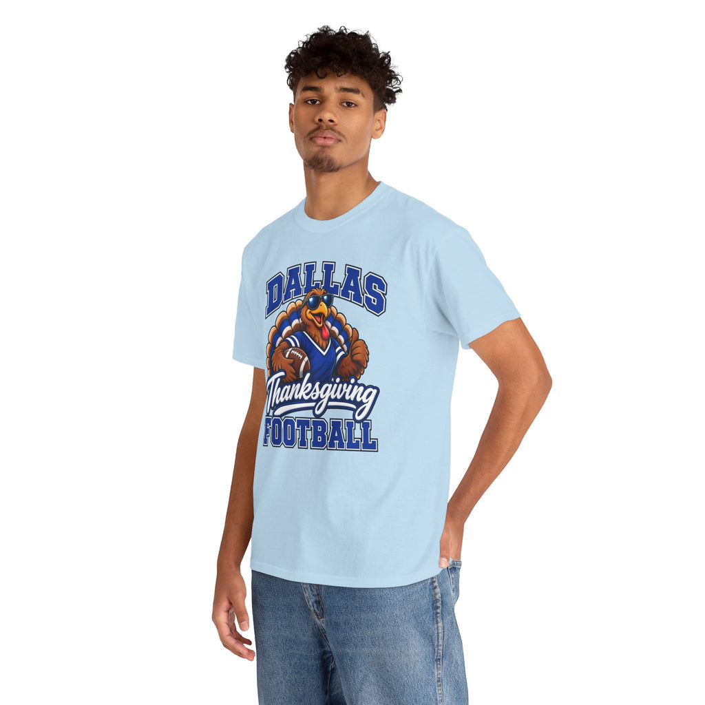 Dallas Thanksgiving Football T-Shirt — Turkey Mascot Game Day Tee