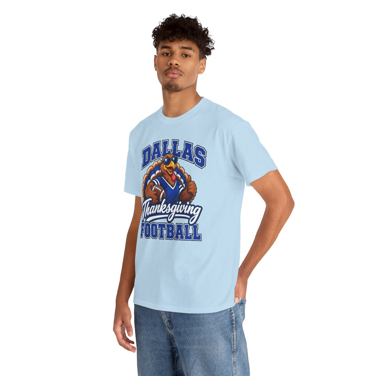 Dallas Thanksgiving Football T-Shirt — Turkey Mascot Game Day Tee