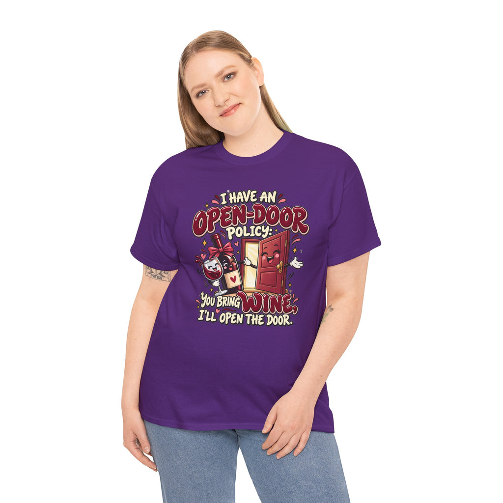 Open-Door Policy Wine Lover T-Shirt