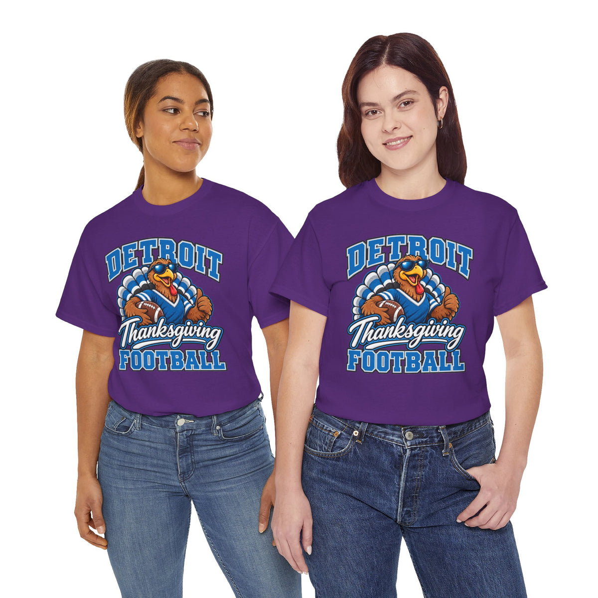 Detroit Thanksgiving Football Tee — Turkey Mascot Game Day Shirt