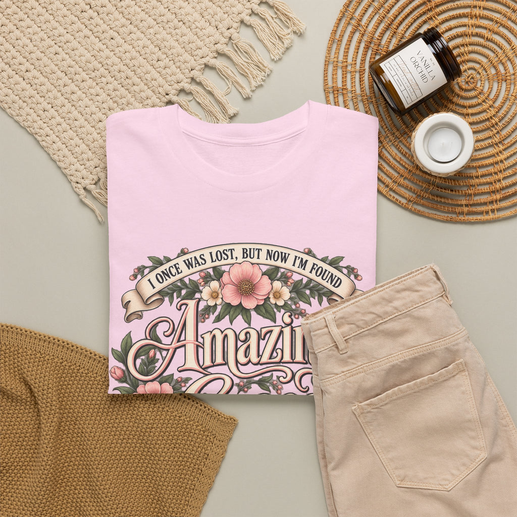 Amazing Grace Floral T-Shirt — Vintage Christian Faith Tee