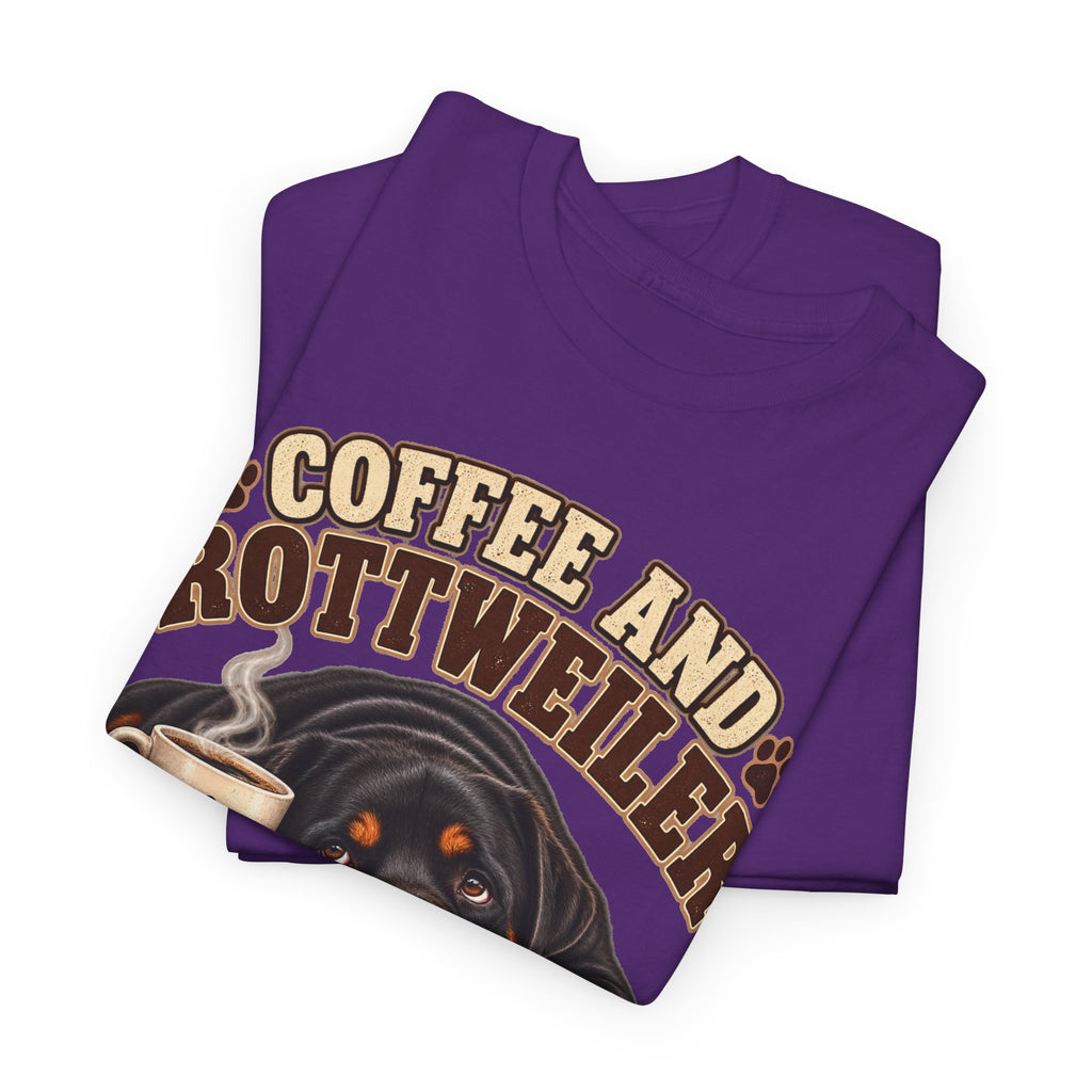 Coffee and Rottweiler Tee — "Coffee and Rottweiler Make Me Happy" Dog Lover Shirt